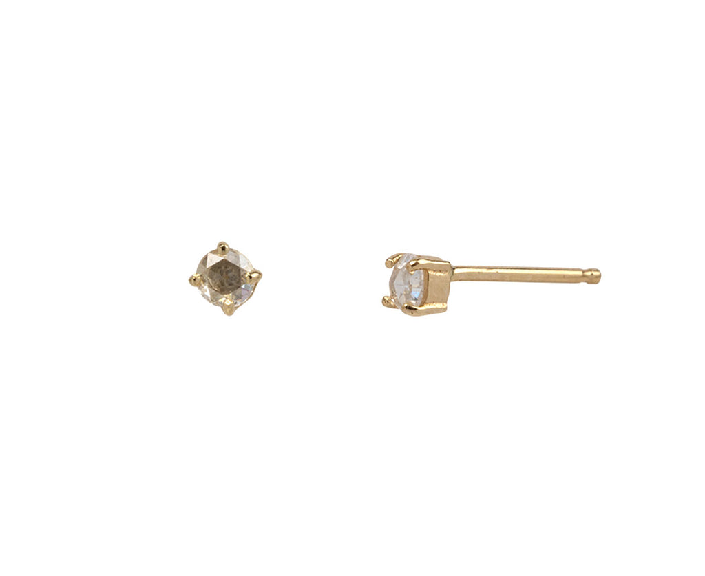 Rose Cut Diamond Dot Stud Earrings