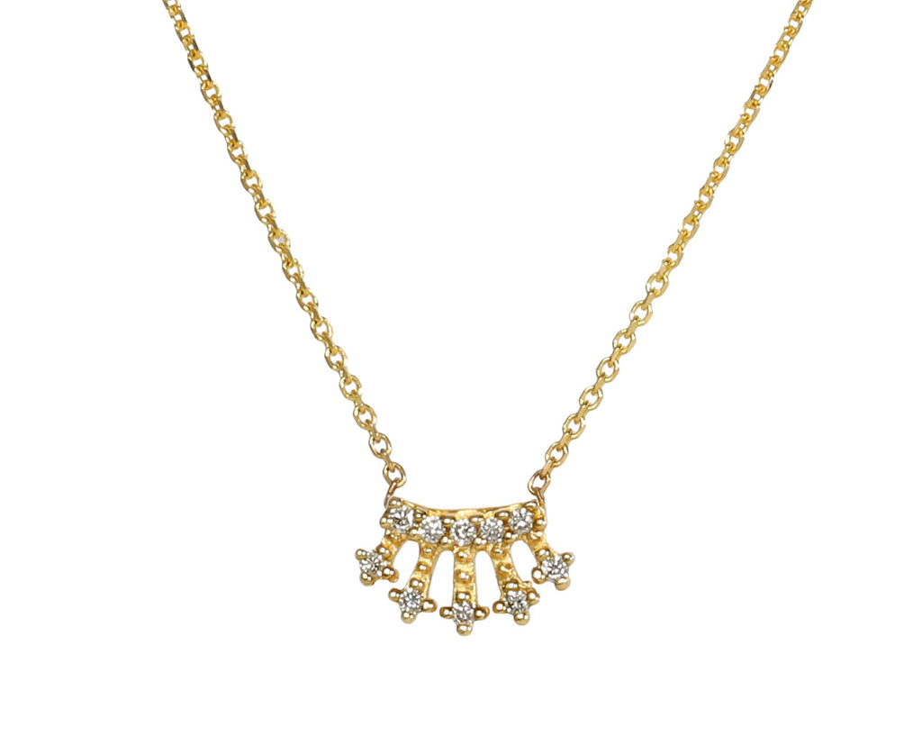 Mini White Diamond Crown Necklace
