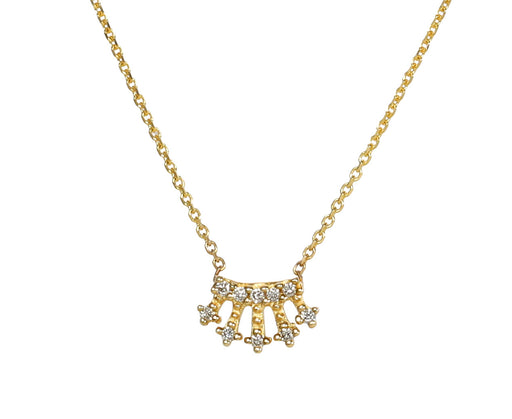 Mini White Diamond Crown Necklace
