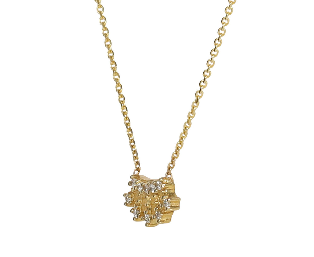 Mini White Diamond Crown Necklace