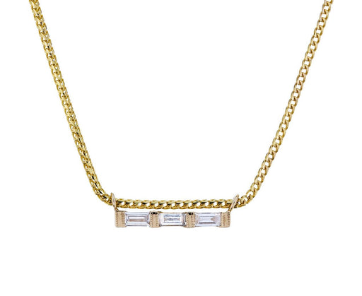 Triple Diamond Baguette Necklace - TWISTonline 