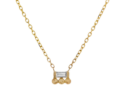 Baguette Diamond and Dots Necklace - TWISTonline 