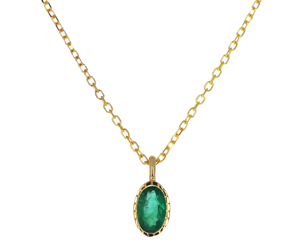 Oval Emerald Wisp Necklace