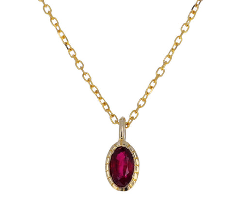 Oval Ruby Wisp Necklace