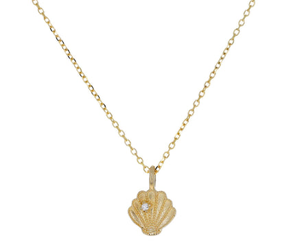 Beaded Diamond Shell Pendant Necklace - TWISTonline 