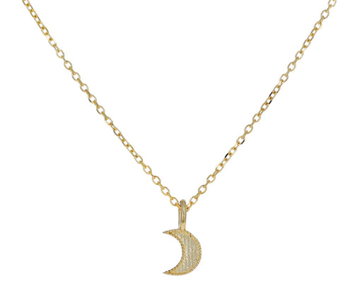 Beaded Crescent Pendant Necklace