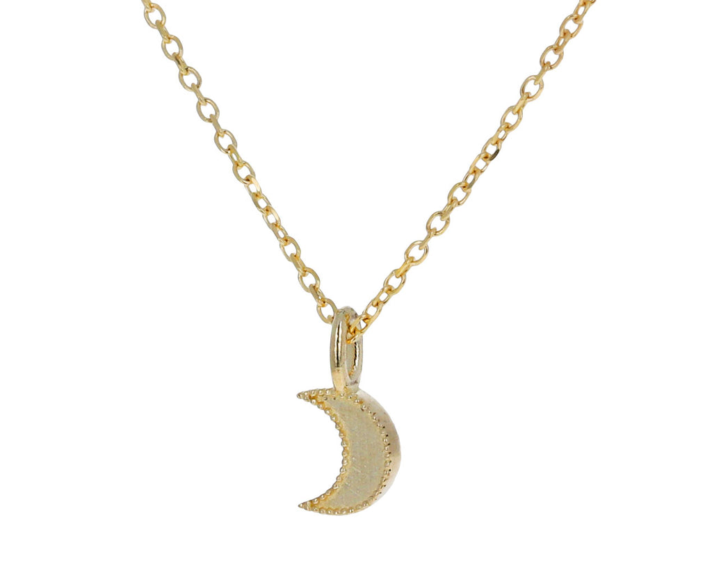 Beaded Crescent Pendant Necklace