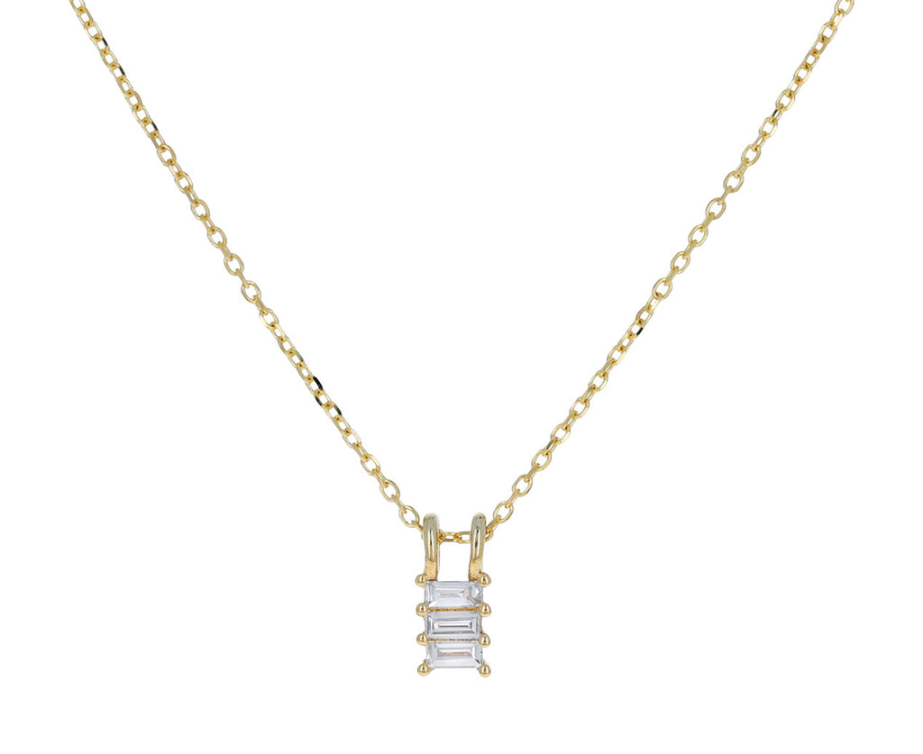 Baguette Diamond Accordion Pendant Necklace