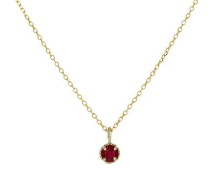 Ruby Milgrain Pendant Necklace - TWISTonline 