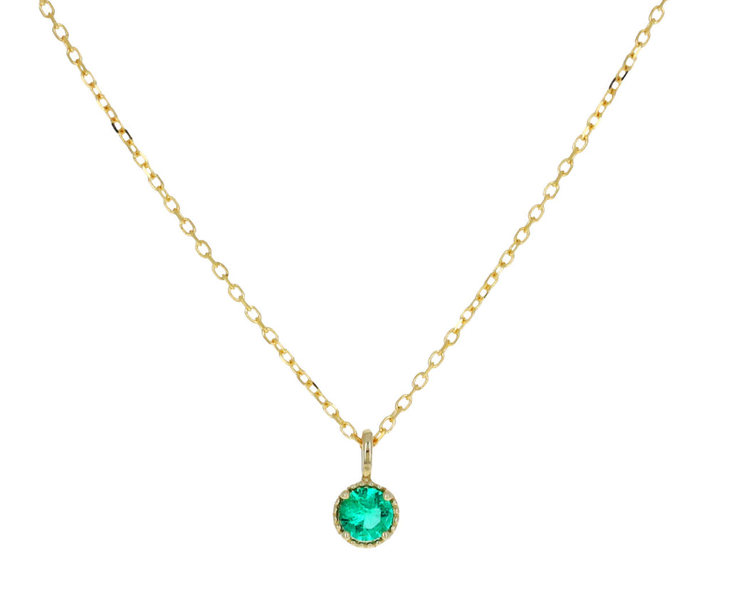 Emerald Milgrain Pendant Necklace