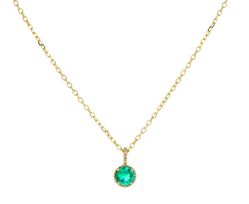 Emerald Milgrain Pendant Necklace