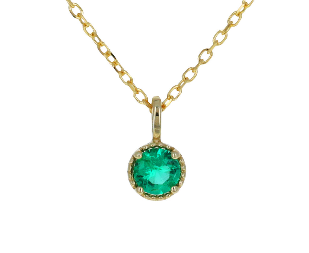 Emerald Milgrain Pendant Necklace