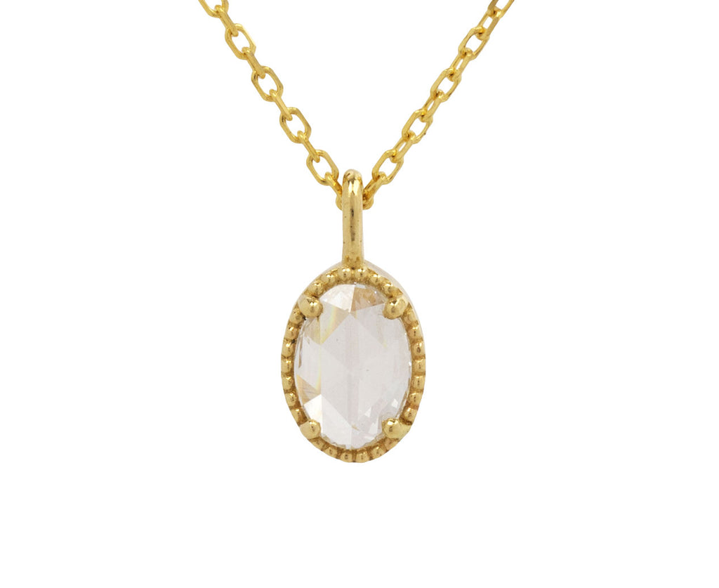 Oval Rose Cut Diamond Necklace