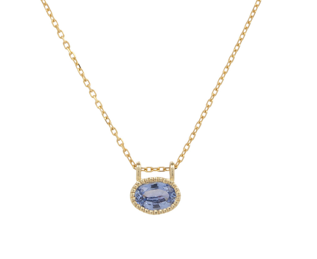 East West Oval Blue Sapphire Necklace