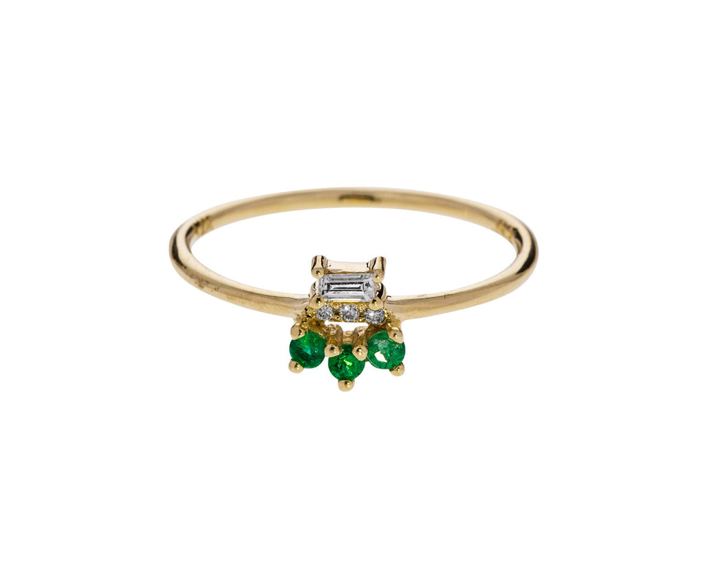 Emerald and Diamond Baguette Lace Ring - TWISTonline 