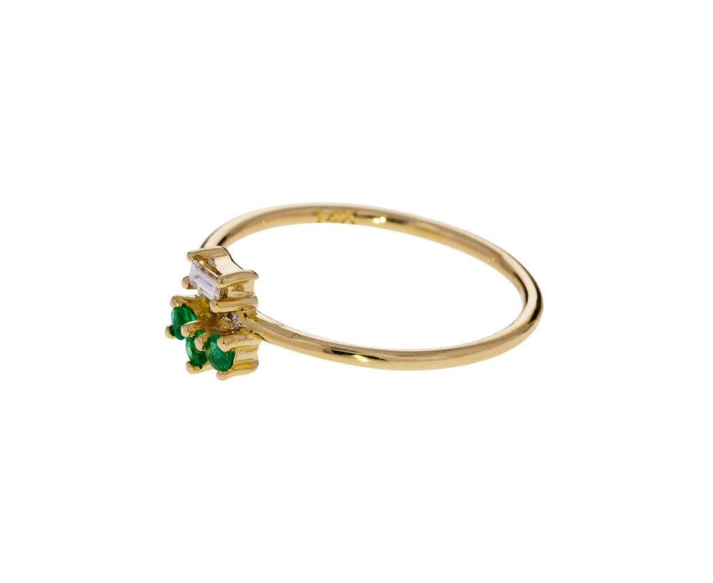 Emerald and Diamond Baguette Lace Ring - TWISTonline 
