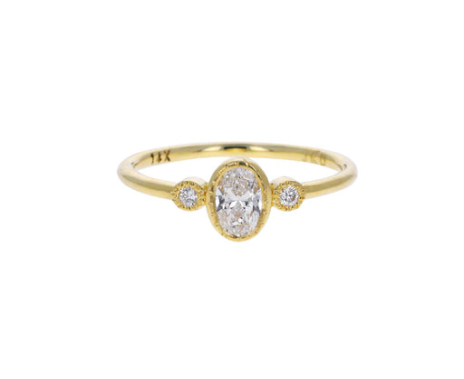 Oval and Round Diamond Ring