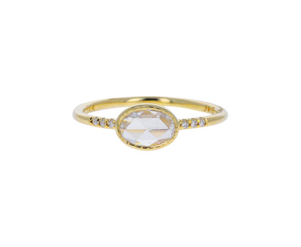 Oval Rose Cut Diamond Equilibrium Ring