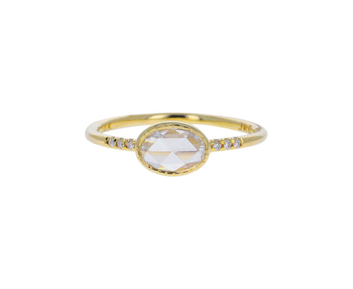 Oval Rose Cut Diamond Equilibrium Ring