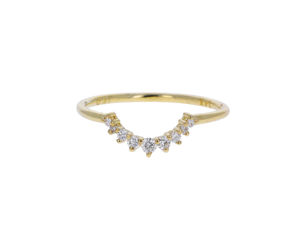 Diamond Prong Set Arch Band