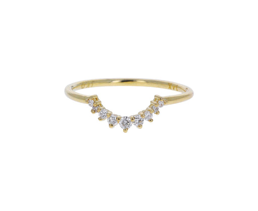 Diamond Prong Set Arch Band