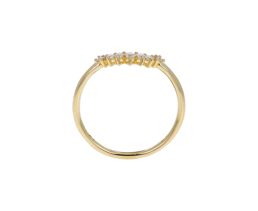 Diamond Prong Set Arch Band