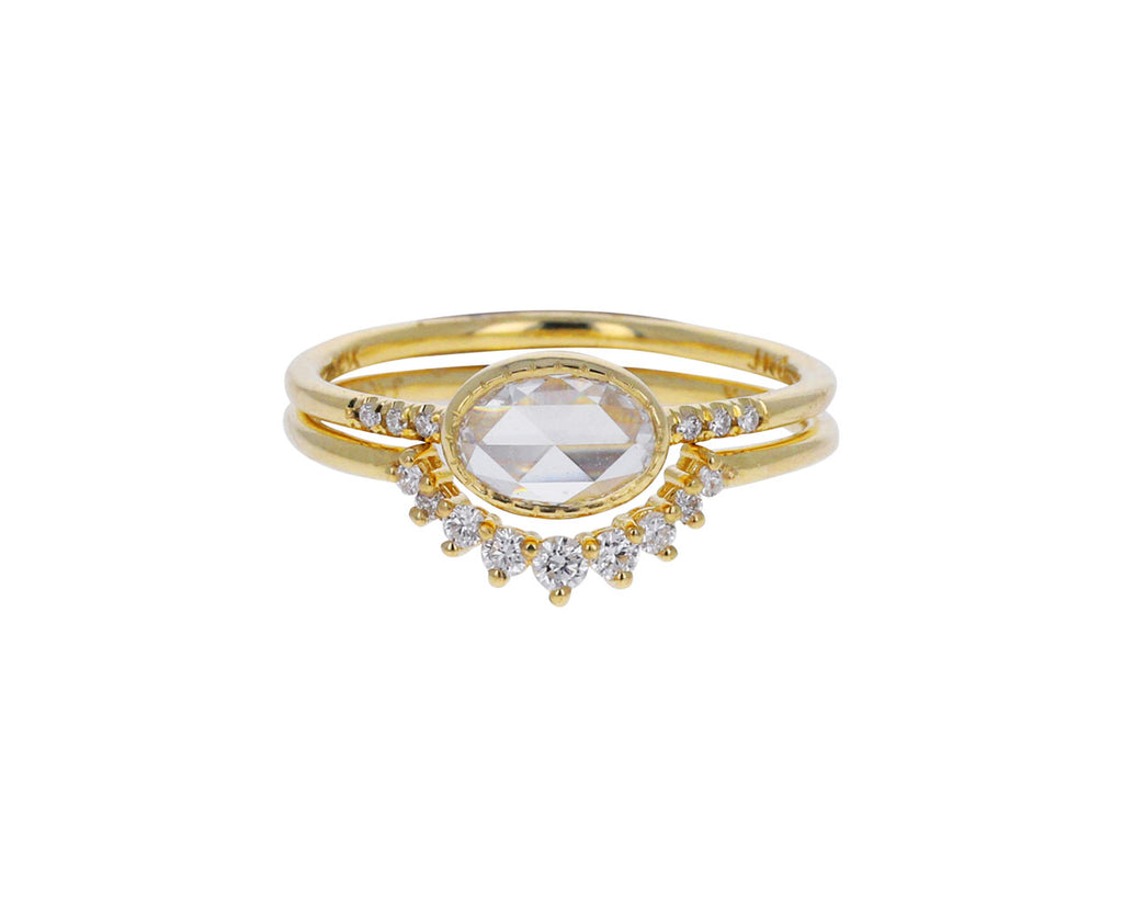 Diamond Prong Set Arch Band