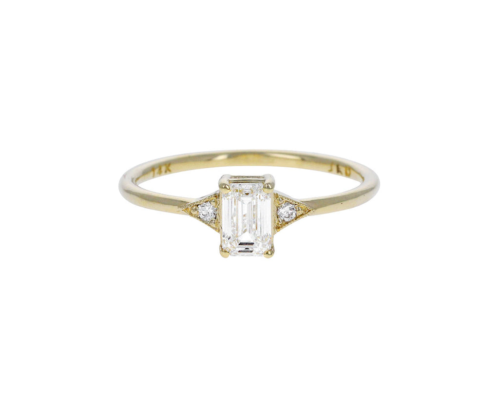 Emerald Cut Diamond Deco Ring