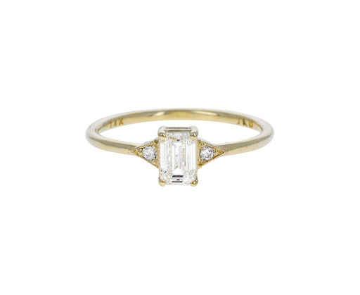 Emerald Cut Diamond Deco Ring