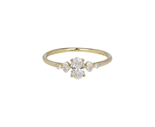 Oval Diamond Pebble Ring