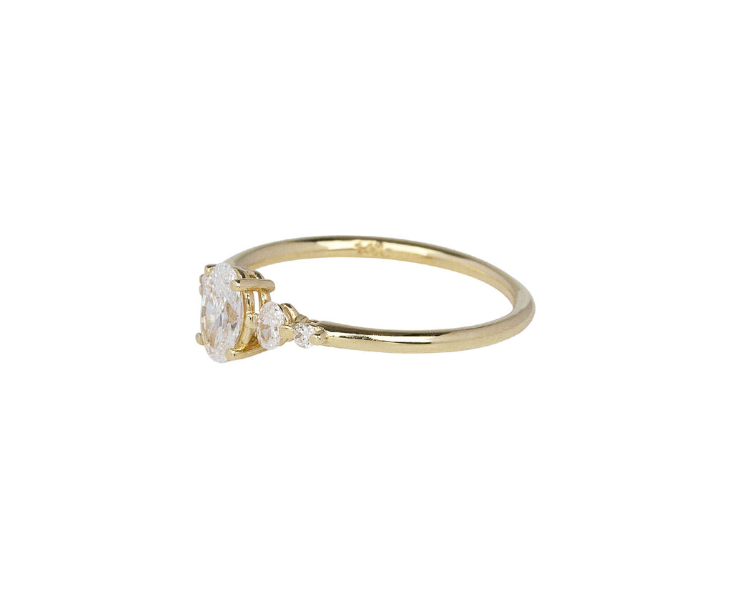 Oval Diamond Pebble Ring