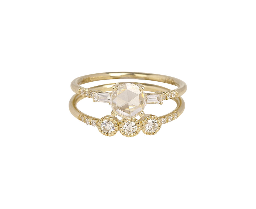 Rose Cut Melody Baguette Equilibrium Ring