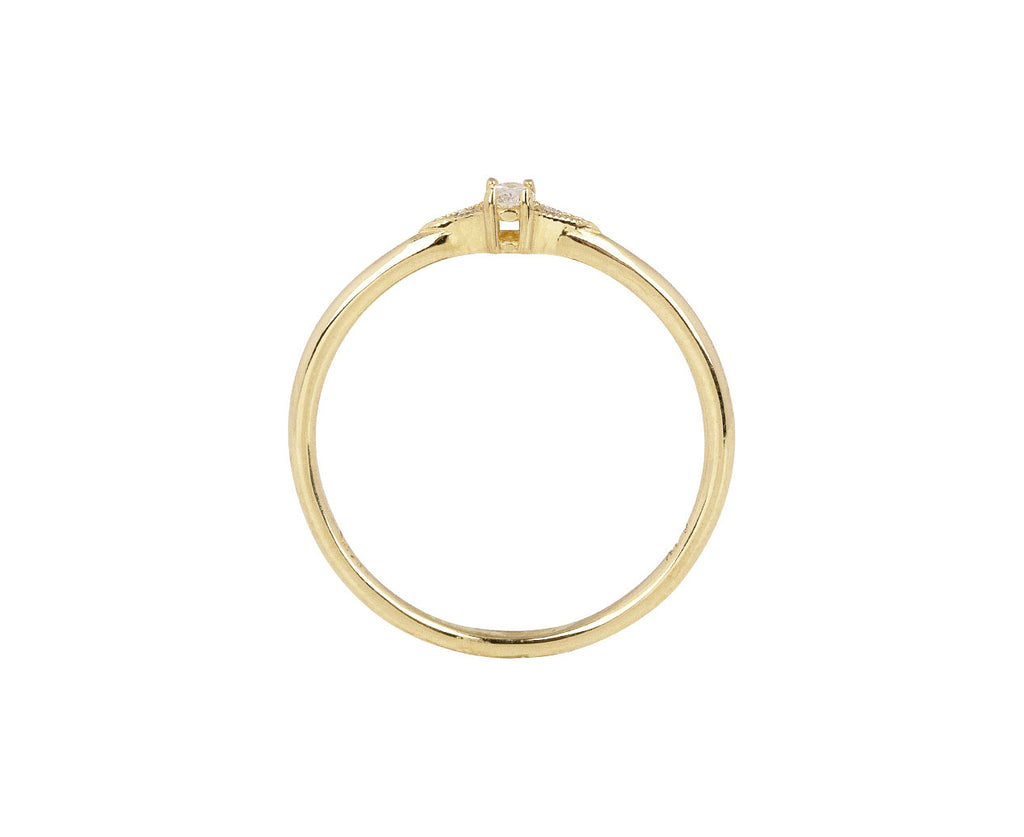 Tiny Diamond Oval Deco Ring