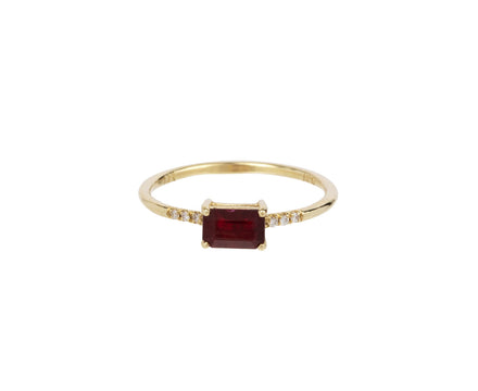 East West Set Ruby Equilibrium Ring
