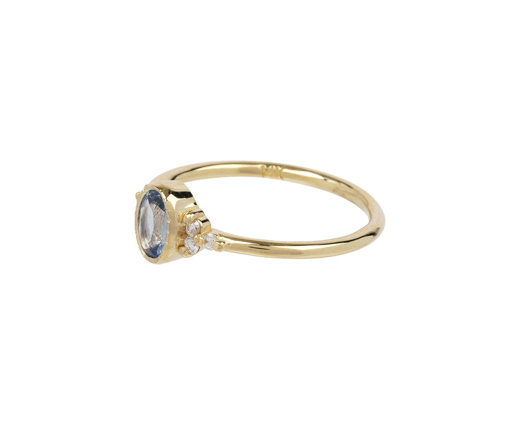 Oval Blue Sapphire Diamond Cluster Diamond Ring