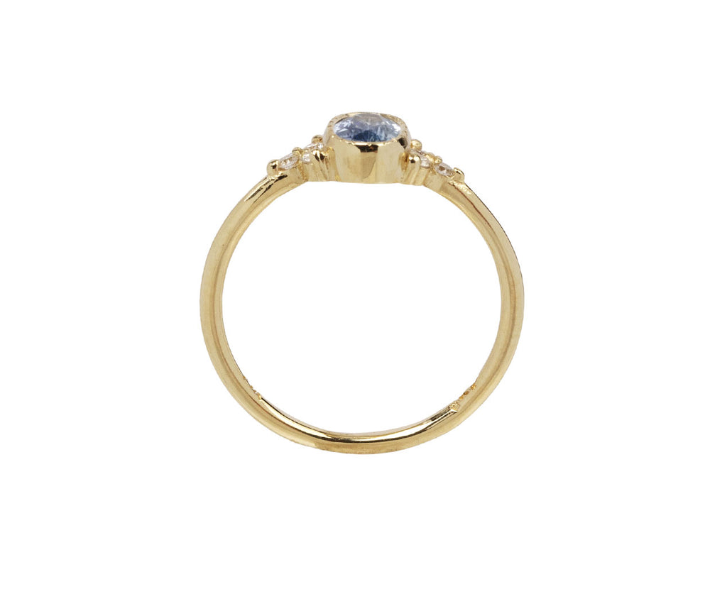 Oval Blue Sapphire Diamond Cluster Diamond Ring