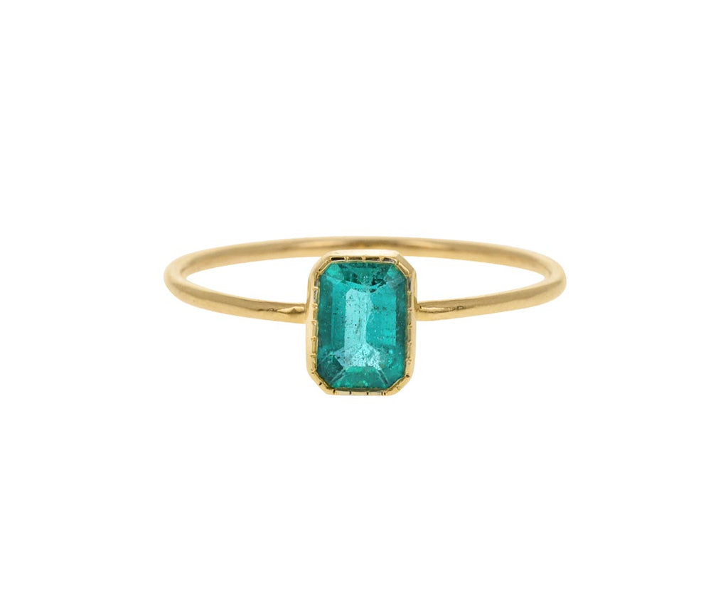 Emerald Cut Emerald Wisp Ring