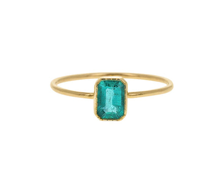 Emerald Cut Emerald Wisp Ring