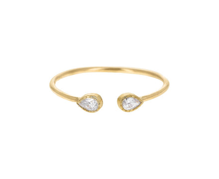 Diamond Pear Cuff Ring - TWISTonline 