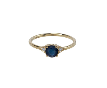 Jennie Kwon Blue Sapphire and Diamond Deco Ring