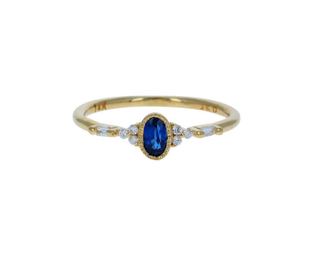 Blue Sapphire and Diamond Poeme Ring