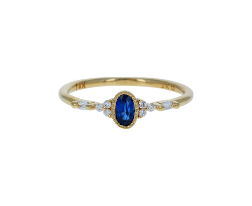 Blue Sapphire and Diamond Poeme Ring