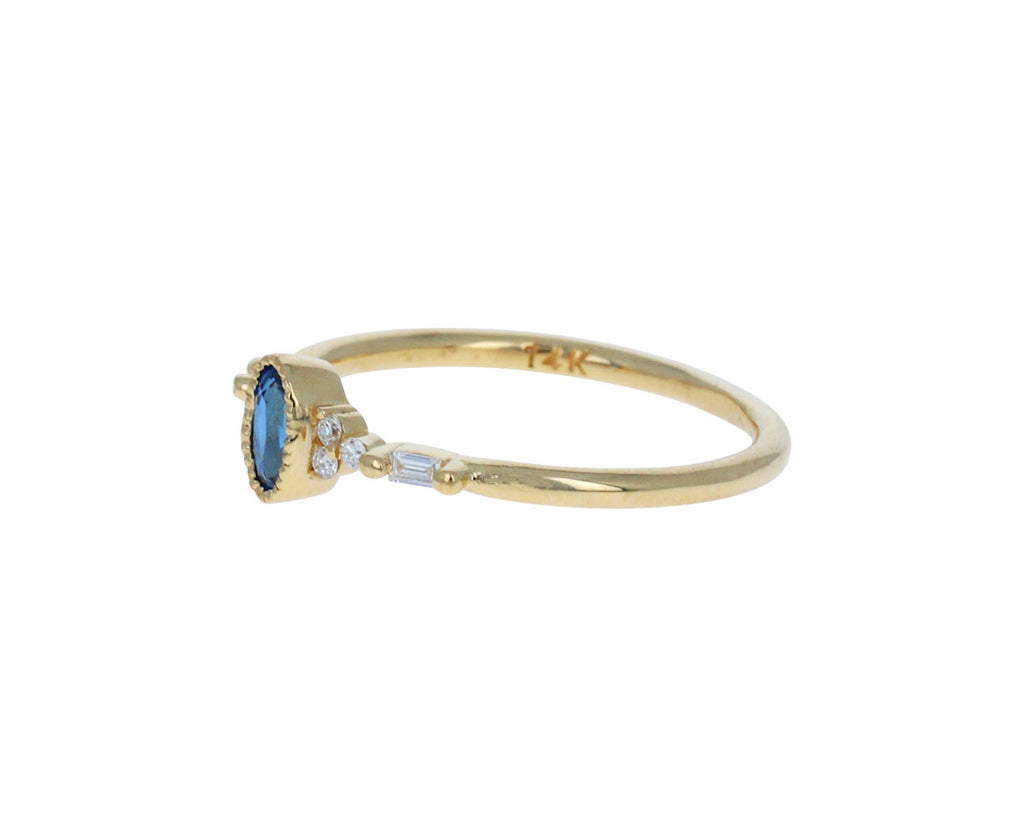 Blue Sapphire and Diamond Poeme Ring