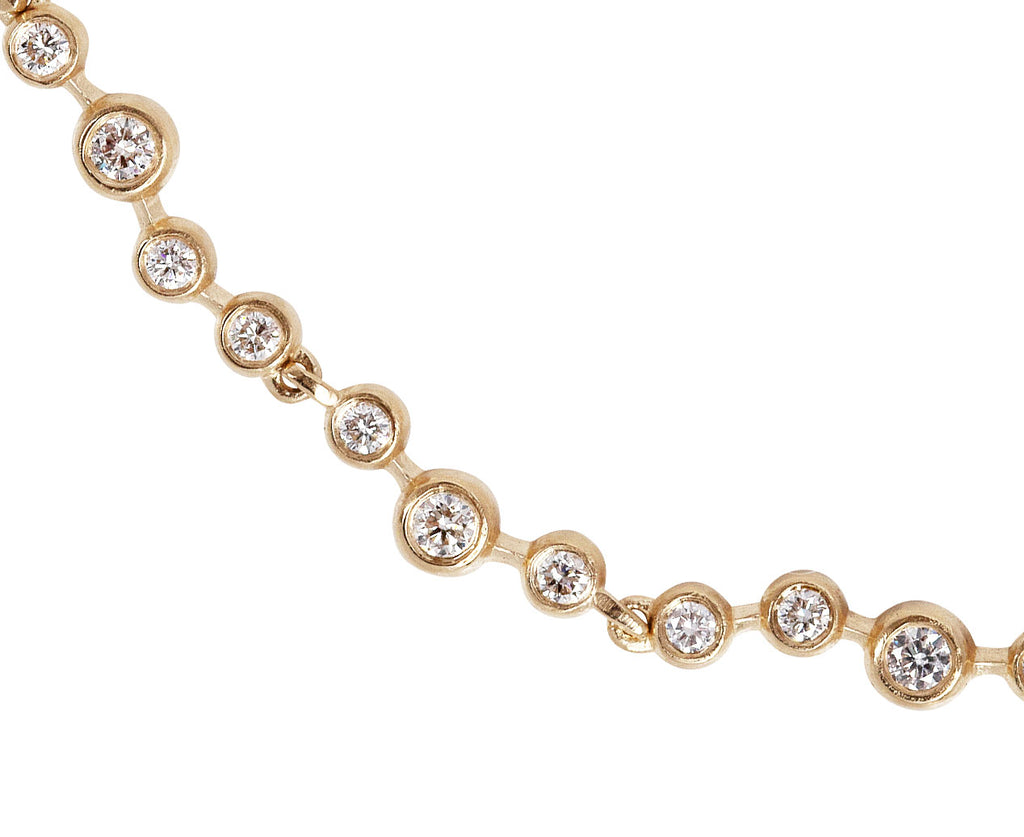 Nicole Landaw Large Waving Diamond Riviera Bracelet Close Up