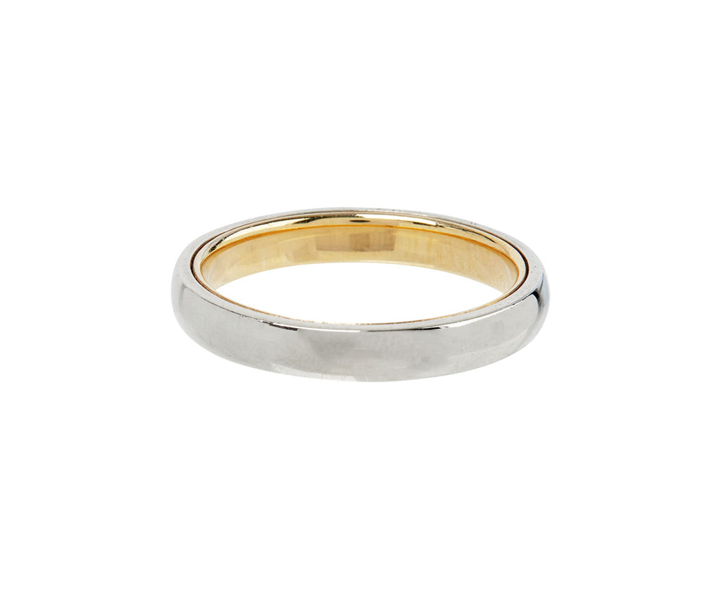Nicole Landaw Men's White and Yellow Gold Band Side