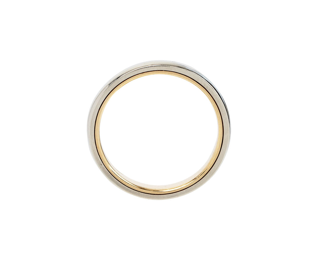 Nicole Landaw Men's White and Yellow Gold Band Top