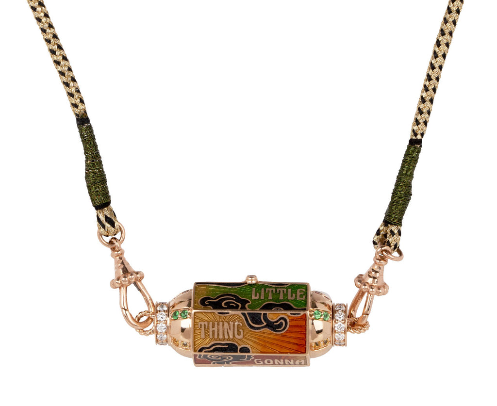 Marie Lichtenberg Enamel Blunt Box Locket Necklace Thing