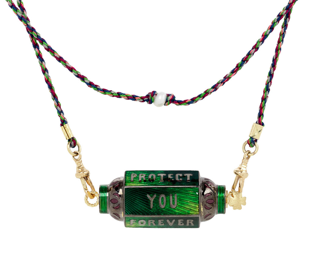 Green Eye Will Protect You Forever Locket Necklace