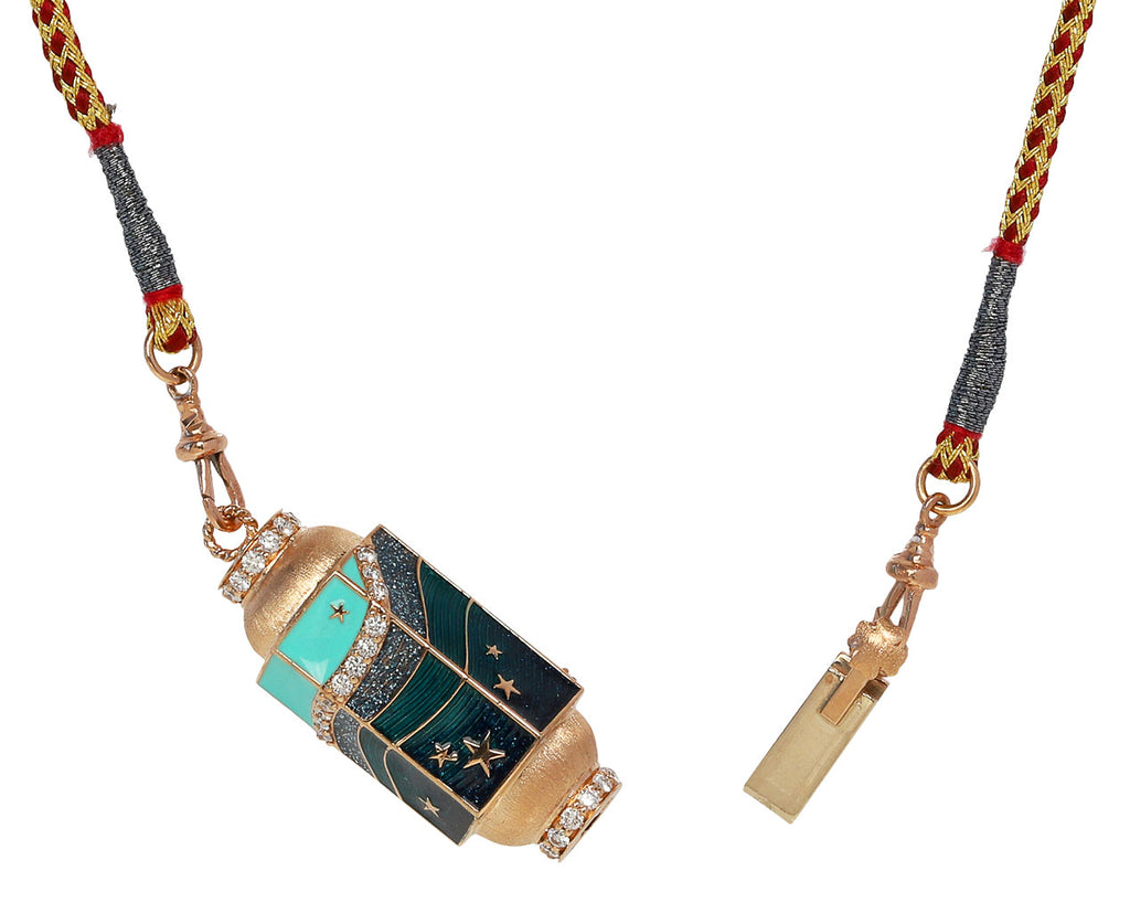 Blue Waterfall Locket Pendant Necklace
