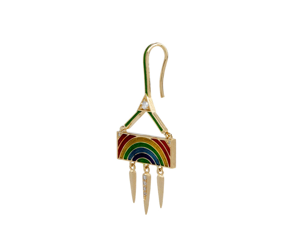 Marie Lichtenberg Rainbow SINGLE Drop Earring Side View